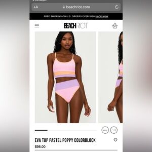 Beach Riot Eva Top Pastel Poppy Colorblock